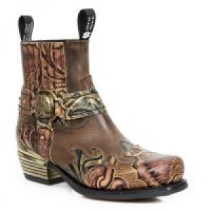  MEXICO CUERO, ALASKA CUERO, WEST NEGRO H CUADRADA TACON DALLAS ORO VIEJO New Rock M.7966-S3 -  