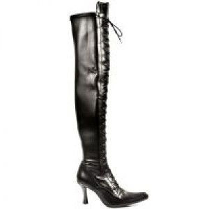  ITALI NEGRO Y PIEL ELASTICA NEGRA, MALICIA TACON New Rock M.9026-C10 -  