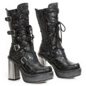  VINTAGE FLOWER NEGRO, PLATAFORMA NEW CIRCLE TACON ACERO New Rock M.9973-S10 -  