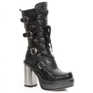  VINTAGE FLOWER NEGRO, PLATAFORMA NEW CIRCLE TACON ACERO New Rock M.9973-S10 -  