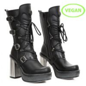  VEGAN NEGRO, PLATAFORMA NEW CIRCLE TACON ACERO New Rock M.9973-VS1 -  