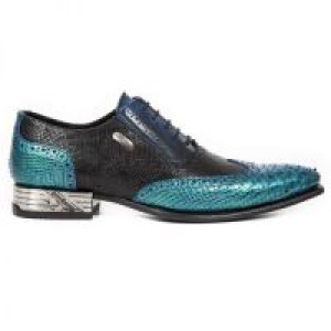  PITON CHAROL VERDE-AZUL, PITONE NEGRO, BOX METAL -  1