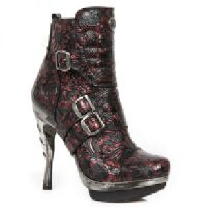  VINTAGE FLOWER GLITTER ROJO, PLATF. ACERO PUNK LISO, TACON COBRA ACERO-NEGRO -  1