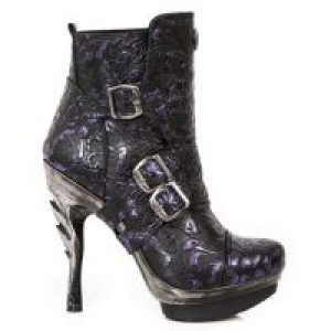  VINTAGE FLOWER GLITTER LILA, PLATF. ACERO PUNK LISO, TACON COBRA ACERO-NEGRO New Rock M.PUNK098X-S14 -  