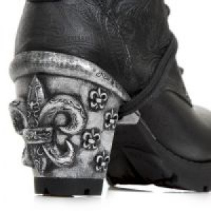   VINTAGE FLOWER NEGRO,TRAIL NEGRO TACON-2 TACON ACERO TRAIL-2 FLOR DE LYS New Rock M.TR082-S2 -  