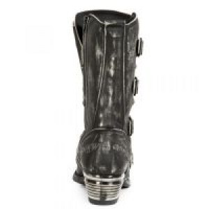  M.WST022-S1 VINTAGE RASPADO NEGRO BORDADOS GRIS LLAMAS FUEGO -  5