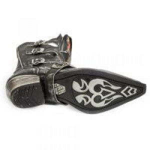  M.WST022-S1 VINTAGE RASPADO NEGRO BORDADOS GRIS LLAMAS FUEGO -  6