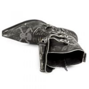  M.WST022-S1 VINTAGE RASPADO NEGRO BORDADOS GRIS LLAMAS FUEGO -  7