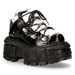  M-106-S119 CHAROL NEGRO ARRUGADO, NAPA BLANCA, TANK NEGRO SIN HERRAJES New Rock M.106-S119 -  