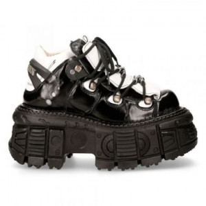  M-106-S119 CHAROL NEGRO ARRUGADO, NAPA BLANCA, TANK NEGRO SIN HERRAJES New Rock M.106-S119 -  