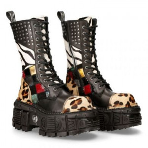  M-MILI244-C1 LEOPARDO PELO MARRON, CRUST NEGRO, PATCHWORK ROJO AMARILLO VERDE, CEBRA NEGRA, TANK NEG New Rock M.MILI244-C1 -  