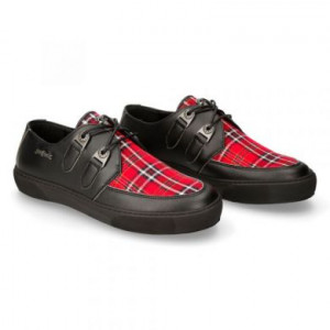  M-REBEL001-V4 VEGAN BLANCO, TELA ESCOCESA ROJA, REBEL NEGRO New Rock M.REBEL001-V4 -  