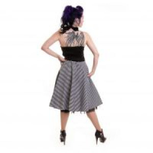  SAIL AWAY ANCHOR DRESS LADIES BLACK/WHITE STRIPE Rockabella D-SAANCHOR-BWS -  