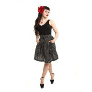  BUFFY SKIRT LADIES POLKA BLACK/WHITE Rockabella S-BUFFY-PBW -  