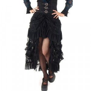  Gothic Half Long Skirt Black - 
