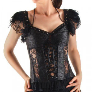  Gothic shoulder vest Black - 