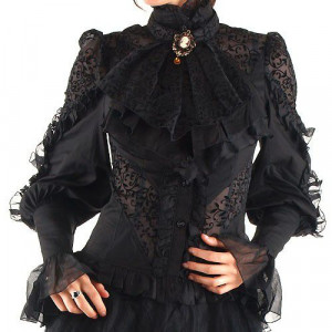  c  jacquard lattern sleeves blouse /  /  /  - 
