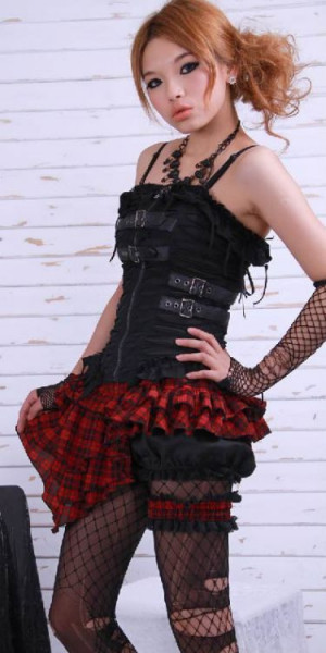  Gothic short skirts Red/Plaid - 