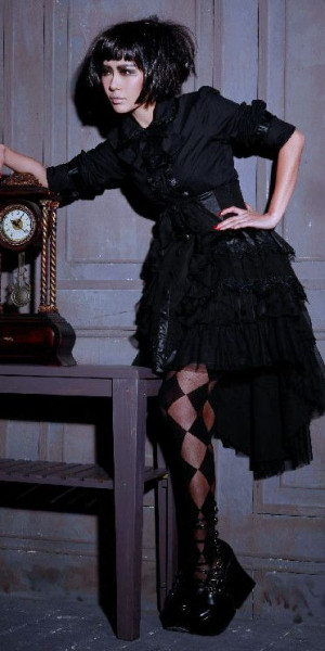  Gothic Half Long Skirt Black - 