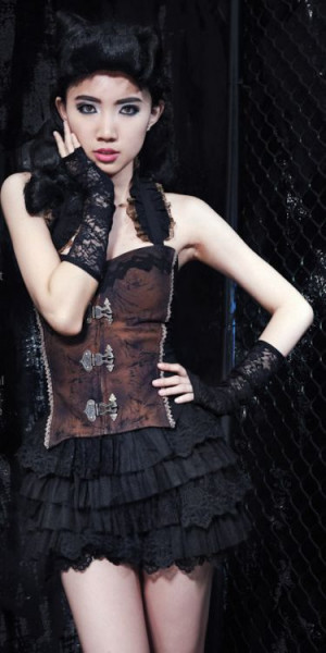  The Steampunk Strap Vest Black/Red - 