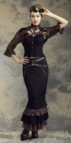  Steampunk Long Skirt Black - 