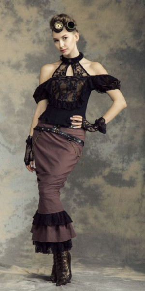  Steampunk Long Skirt Coffee - 