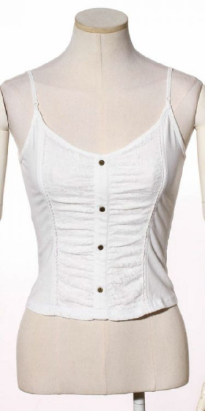  Steampunk Corset Top White - 