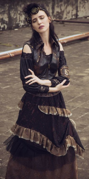  Steampunk Long Skirt Coffee - 