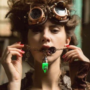  - Steampunk Necklace Black - 