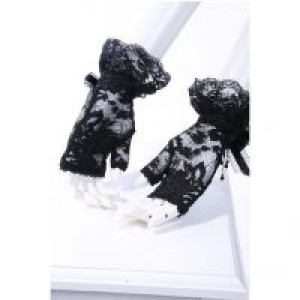  bow fingerless gloves RQ-BL 1017bk /  /  /  / -  