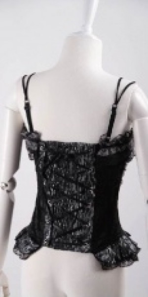  zipper up corset with shoulder strap RQ-BL 21005bk /  /  /  / -  