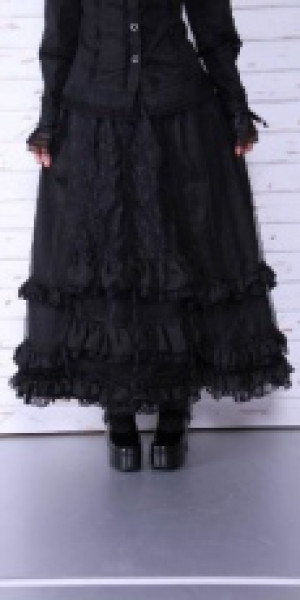  maxi ruffles skirt RQ-BL 21040bk /  /  /  / -  