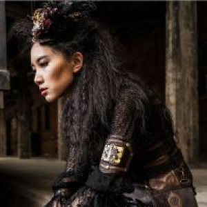  feather flowers headdress RQ-BL SP078bk -  