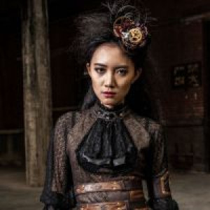  feather flowers headdress RQ-BL SP078bk -  