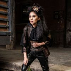 feather flowers headdress RQ-BL SP078bk -  