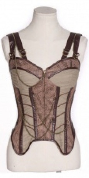  zipper up corset with shoulderer strap RQ-BL SP048cf /  /  /   / -  
