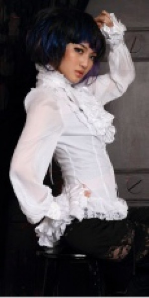  c  ruffles lattern sleeves blouse /  /  /  -  1