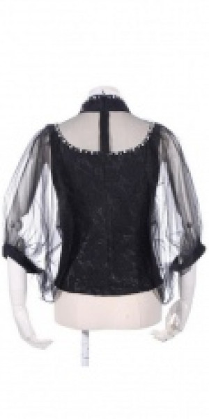  bow collar sheer sleeves shirt /  /  /  -  4