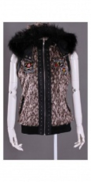  zipper up fur vest RQ-BL 51011bj -  
