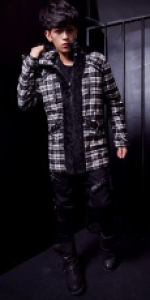  black white plaid coat -  1