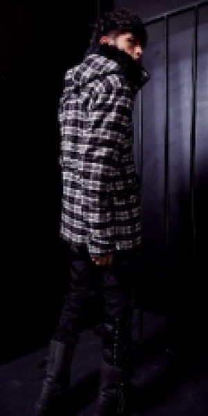  black white plaid coat -  2