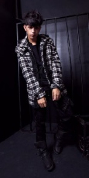  black white plaid coat RQ-BL 91016bk -  