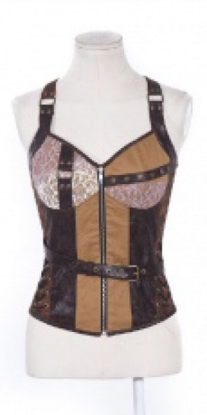  =zipper up corset with shoulder strap= RQ-BL SP018 -  