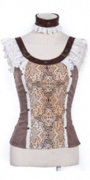  sleeveless lace shirt with choker RQ-BL SP021WI /  /  /  / -  