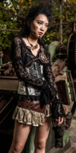  flower lace T-shirt -  2