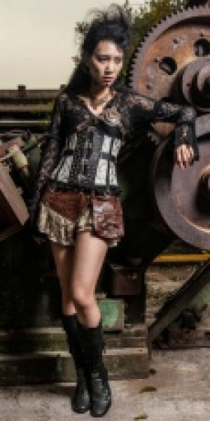  flower lace T-shirt RQ-BL SP098CF -  
