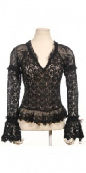  flower lace T-shirt -  5