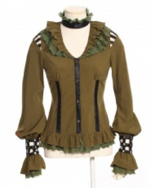  Ruffled blouse Green RQ-BL SP105gr -  