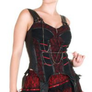  =zipper up corset with shoulderer strap= RQ-BL SP048br /  /  /  / -  