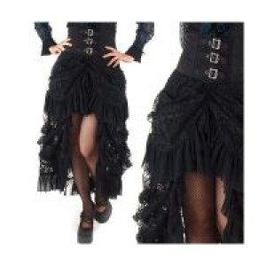 Gothic Half Long Skirt Black -  1